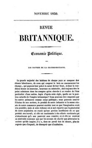 Revue britannique, ou choix d'articles traduits des meilleurs ecrits periodiques de la Grande Bretagne, sur la litterature ...