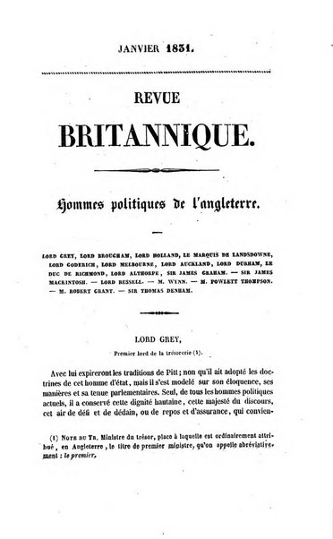 Revue britannique, ou choix d'articles traduits des meilleurs ecrits periodiques de la Grande Bretagne, sur la litterature ...