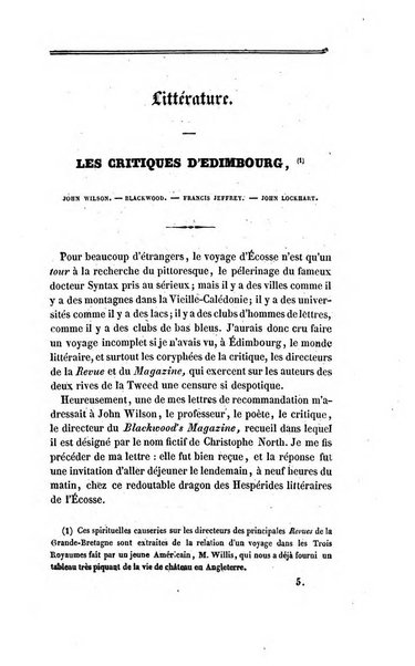 Revue britannique, ou choix d'articles traduits des meilleurs ecrits periodiques de la Grande Bretagne, sur la litterature ...