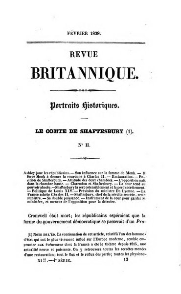 Revue britannique, ou choix d'articles traduits des meilleurs ecrits periodiques de la Grande Bretagne, sur la litterature ...