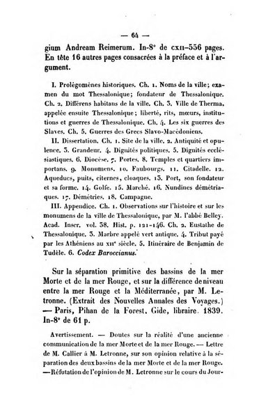 Revue de bibliographie analytique, ou Compte rendu des ouvrages scientifiques et de haute litterature publies en France et a l'etranger ...