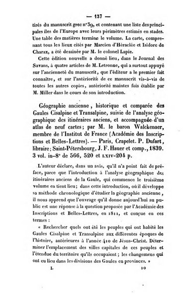 Revue de bibliographie analytique, ou Compte rendu des ouvrages scientifiques et de haute litterature publies en France et a l'etranger ...