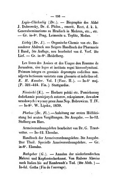 Revue de bibliographie analytique, ou Compte rendu des ouvrages scientifiques et de haute litterature publies en France et a l'etranger ...