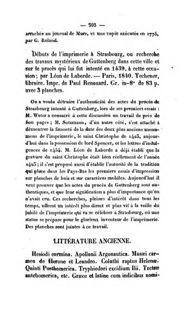 Revue de bibliographie analytique, ou Compte rendu des ouvrages scientifiques et de haute litterature publies en France et a l'etranger ...