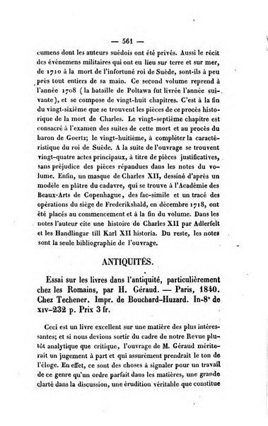 Revue de bibliographie analytique, ou Compte rendu des ouvrages scientifiques et de haute litterature publies en France et a l'etranger ...