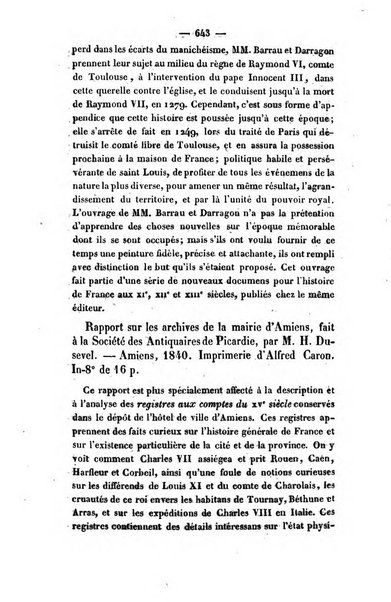 Revue de bibliographie analytique, ou Compte rendu des ouvrages scientifiques et de haute litterature publies en France et a l'etranger ...