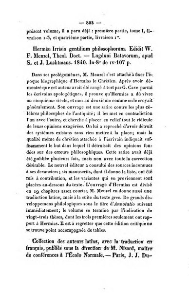 Revue de bibliographie analytique, ou Compte rendu des ouvrages scientifiques et de haute litterature publies en France et a l'etranger ...