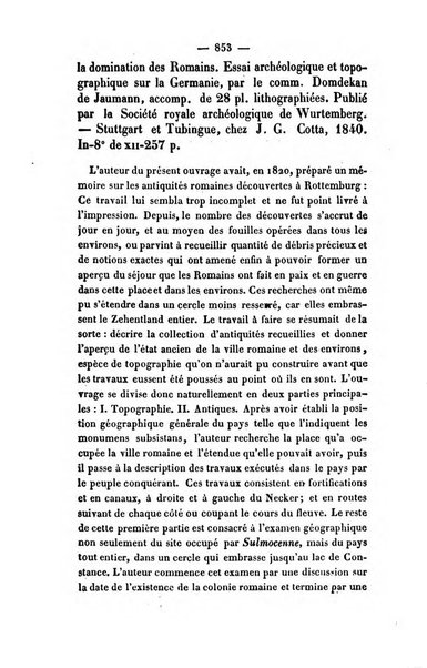 Revue de bibliographie analytique, ou Compte rendu des ouvrages scientifiques et de haute litterature publies en France et a l'etranger ...