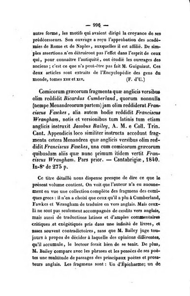 Revue de bibliographie analytique, ou Compte rendu des ouvrages scientifiques et de haute litterature publies en France et a l'etranger ...