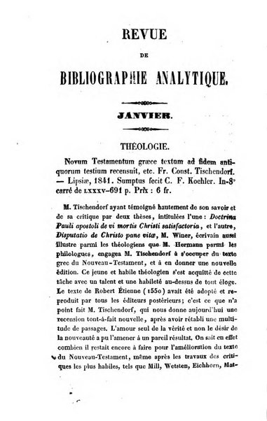 Revue de bibliographie analytique, ou Compte rendu des ouvrages scientifiques et de haute litterature publies en France et a l'etranger ...