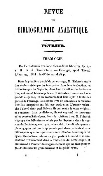 Revue de bibliographie analytique, ou Compte rendu des ouvrages scientifiques et de haute litterature publies en France et a l'etranger ...