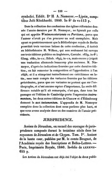 Revue de bibliographie analytique, ou Compte rendu des ouvrages scientifiques et de haute litterature publies en France et a l'etranger ...