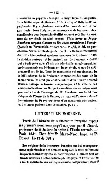 Revue de bibliographie analytique, ou Compte rendu des ouvrages scientifiques et de haute litterature publies en France et a l'etranger ...