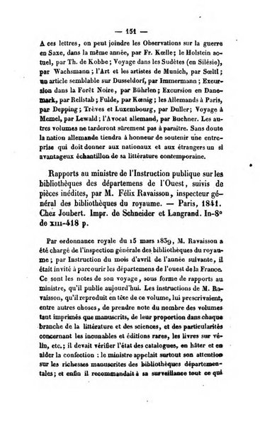 Revue de bibliographie analytique, ou Compte rendu des ouvrages scientifiques et de haute litterature publies en France et a l'etranger ...