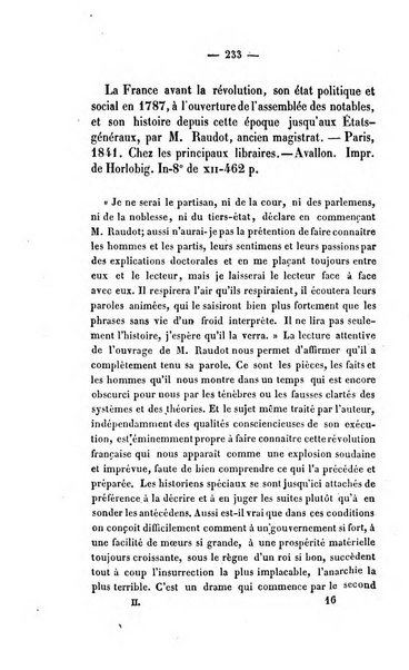 Revue de bibliographie analytique, ou Compte rendu des ouvrages scientifiques et de haute litterature publies en France et a l'etranger ...