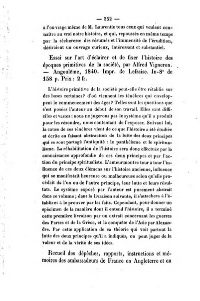 Revue de bibliographie analytique, ou Compte rendu des ouvrages scientifiques et de haute litterature publies en France et a l'etranger ...