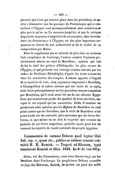 Revue de bibliographie analytique, ou Compte rendu des ouvrages scientifiques et de haute litterature publies en France et a l'etranger ...