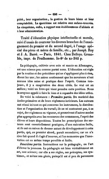 Revue de bibliographie analytique, ou Compte rendu des ouvrages scientifiques et de haute litterature publies en France et a l'etranger ...