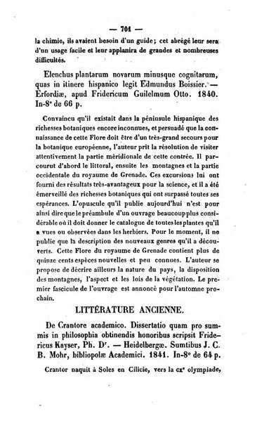 Revue de bibliographie analytique, ou Compte rendu des ouvrages scientifiques et de haute litterature publies en France et a l'etranger ...