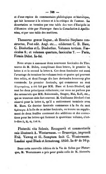 Revue de bibliographie analytique, ou Compte rendu des ouvrages scientifiques et de haute litterature publies en France et a l'etranger ...