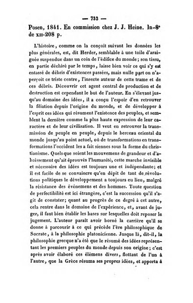 Revue de bibliographie analytique, ou Compte rendu des ouvrages scientifiques et de haute litterature publies en France et a l'etranger ...