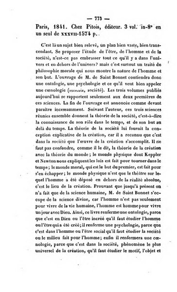 Revue de bibliographie analytique, ou Compte rendu des ouvrages scientifiques et de haute litterature publies en France et a l'etranger ...