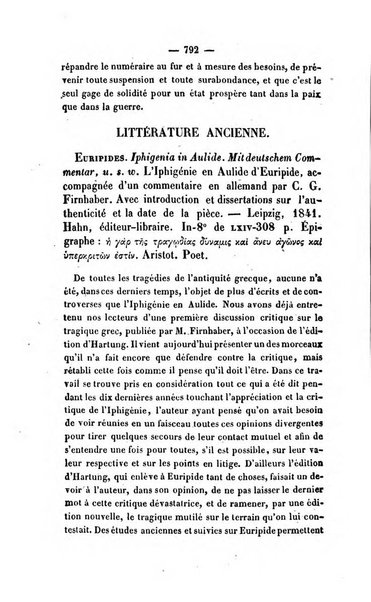 Revue de bibliographie analytique, ou Compte rendu des ouvrages scientifiques et de haute litterature publies en France et a l'etranger ...