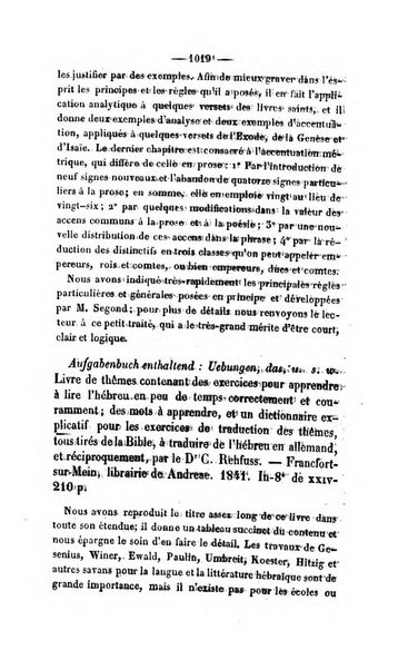 Revue de bibliographie analytique, ou Compte rendu des ouvrages scientifiques et de haute litterature publies en France et a l'etranger ...