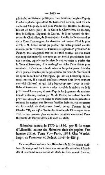 Revue de bibliographie analytique, ou Compte rendu des ouvrages scientifiques et de haute litterature publies en France et a l'etranger ...