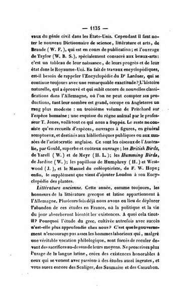 Revue de bibliographie analytique, ou Compte rendu des ouvrages scientifiques et de haute litterature publies en France et a l'etranger ...