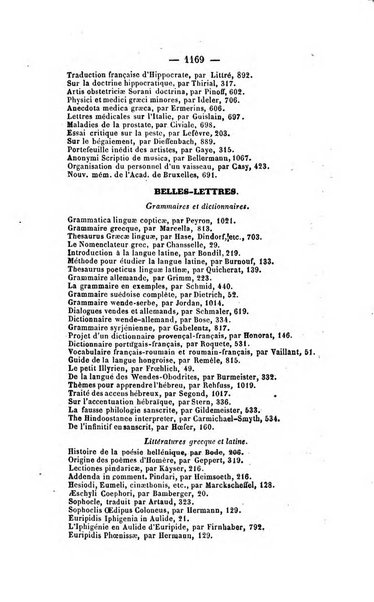 Revue de bibliographie analytique, ou Compte rendu des ouvrages scientifiques et de haute litterature publies en France et a l'etranger ...