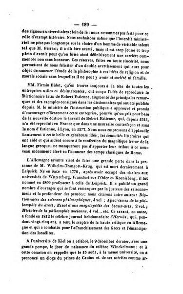 Revue de bibliographie analytique, ou Compte rendu des ouvrages scientifiques et de haute litterature publies en France et a l'etranger ...