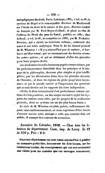 Revue de bibliographie analytique, ou Compte rendu des ouvrages scientifiques et de haute litterature publies en France et a l'etranger ...