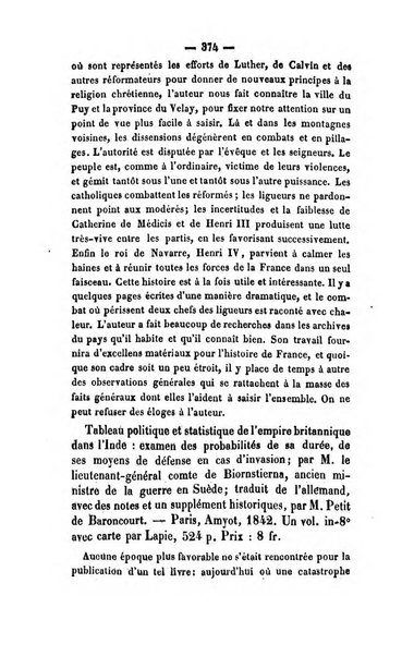 Revue de bibliographie analytique, ou Compte rendu des ouvrages scientifiques et de haute litterature publies en France et a l'etranger ...