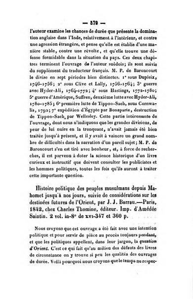 Revue de bibliographie analytique, ou Compte rendu des ouvrages scientifiques et de haute litterature publies en France et a l'etranger ...