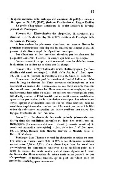 Revue des archives italiennes de biologie