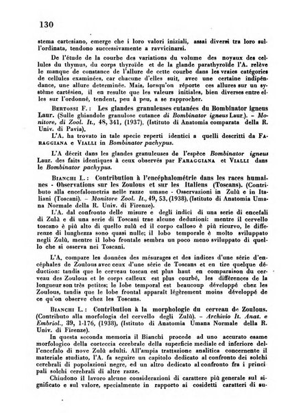 Revue des archives italiennes de biologie