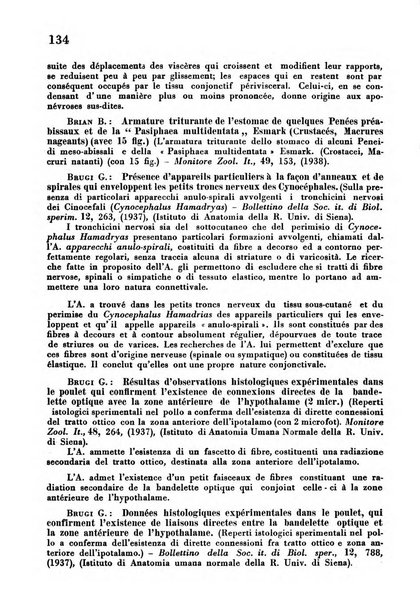 Revue des archives italiennes de biologie