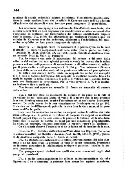 Revue des archives italiennes de biologie