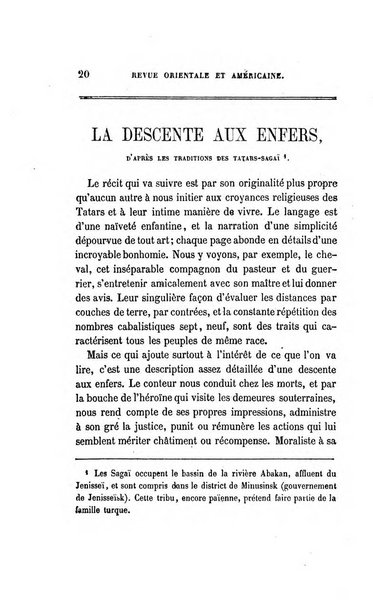 Revue orientale et americaine