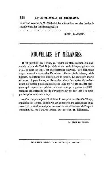 Revue orientale et americaine