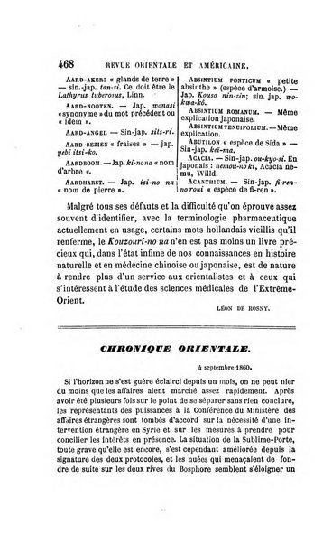 Revue orientale et americaine