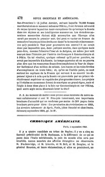 Revue orientale et americaine