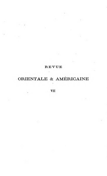 Revue orientale et americaine