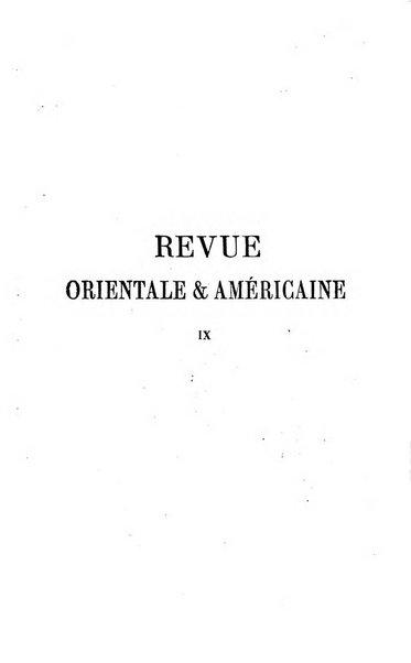 Revue orientale et americaine