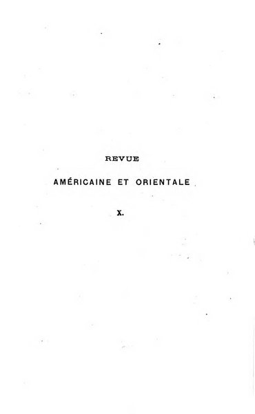 Revue orientale et americaine