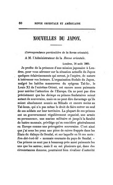 Revue orientale et americaine