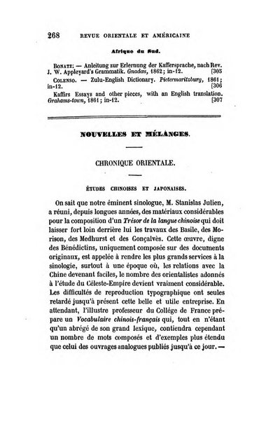 Revue orientale et americaine