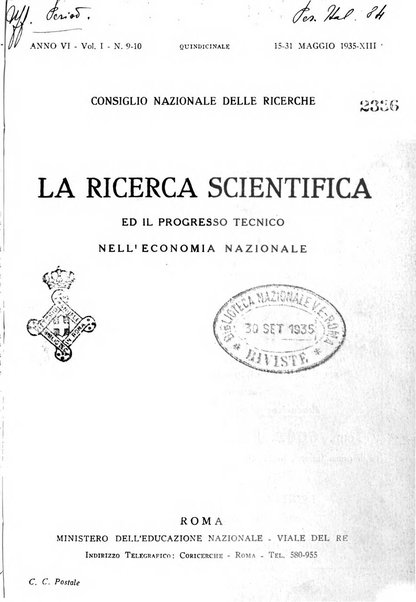 La ricerca scientifica ed il progresso tecnico nell'economia nazionale