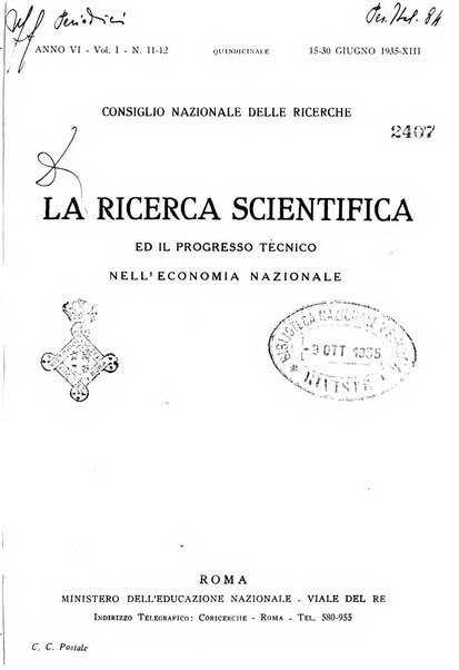 La ricerca scientifica ed il progresso tecnico nell'economia nazionale